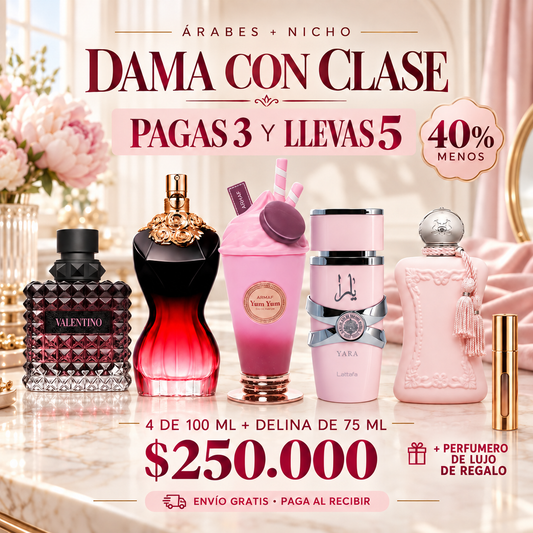 Dama con Clase: cuatro perfumes de 100 ml y Delina Exclusif de 75 ml
